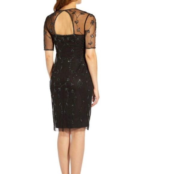 Adrianna Papell Squareneck Embellished Sheath Dress Size 4 NWT - Picture 5 of 6